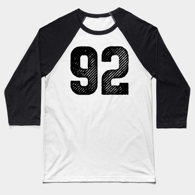 Ninety Two 92 Baseball T-Shirt by colorsplash